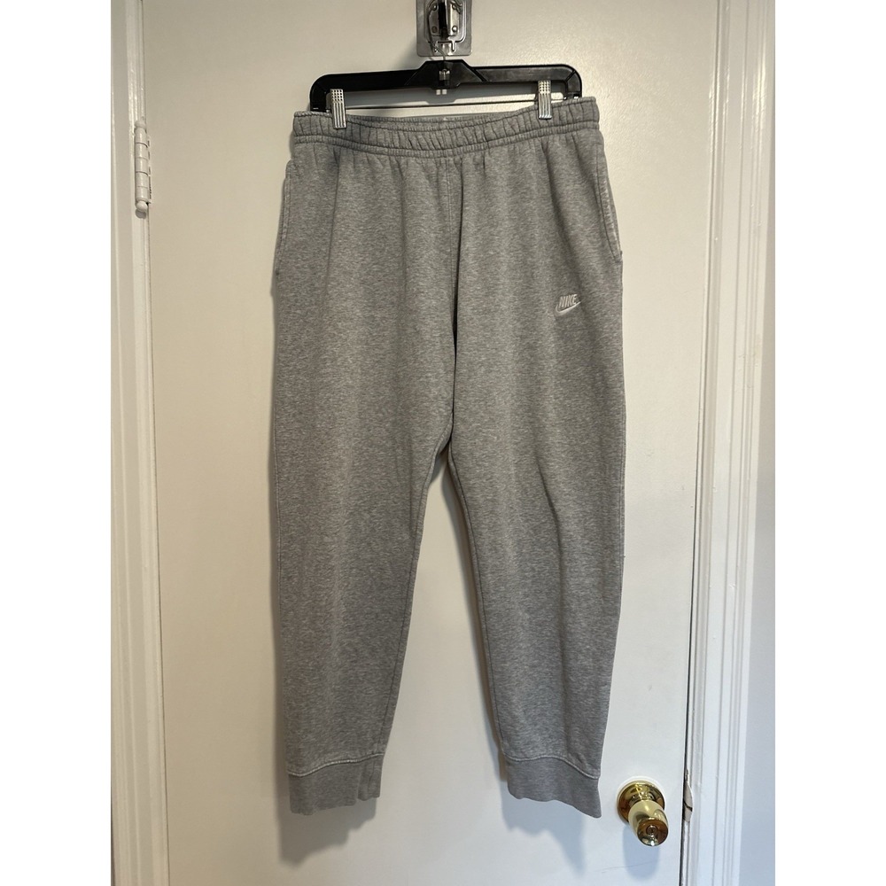 Nike Y2K Athleisure Sportswear Club Fleece Sz:L Gray Jogger Sweatpants Cotton